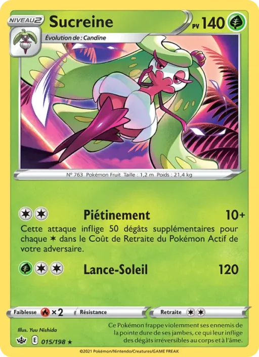 Carte Pokémon Sucreine 15/198 Rare Règne de Glace