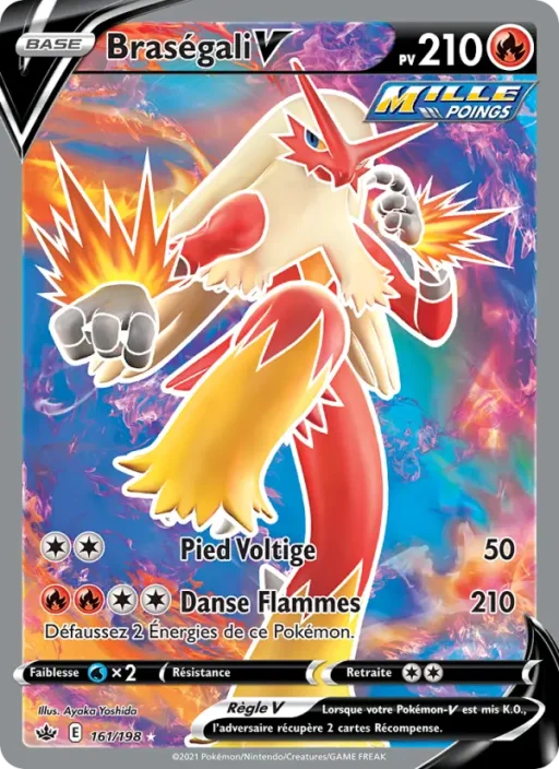 Carte Pokémon Braségali V 161/198 Ultra Rare Règne de Glace