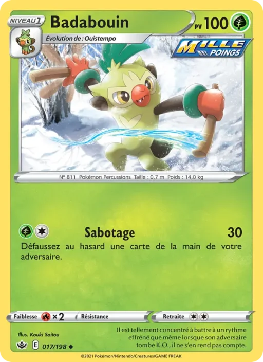 Carte Pokémon Badabouin 17/198 Peu Commune Règne de Glace