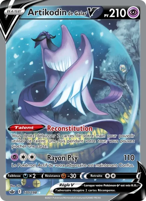 Carte Pokémon Artikodin de Galar V 170/198 Ultra Rare Règne de Glace