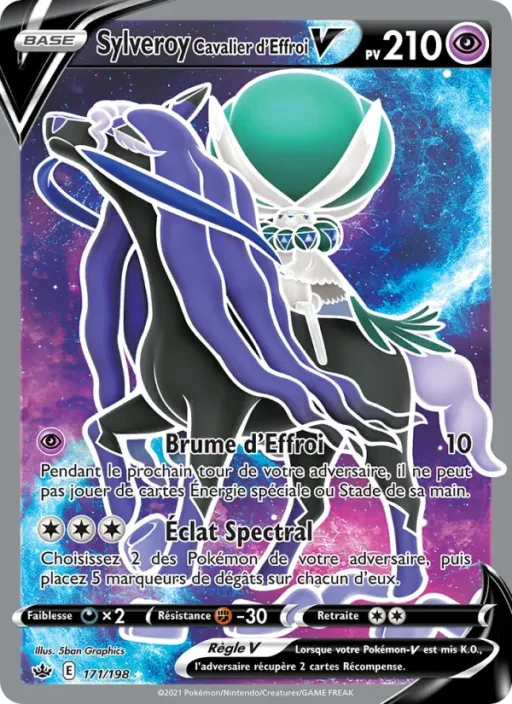 Carte Pokémon Sylveroy Cavalier d'Effroi V 171/198 Ultra Rare Règne de Glace