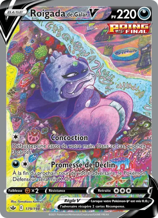 Carte Pokémon Roigada de Galar V 179/198 Ultra Rare Règne de Glace
