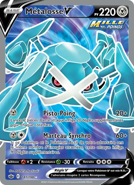 Carte Pokémon Métalosse V 181/198 Ultra Rare Règne de Glace