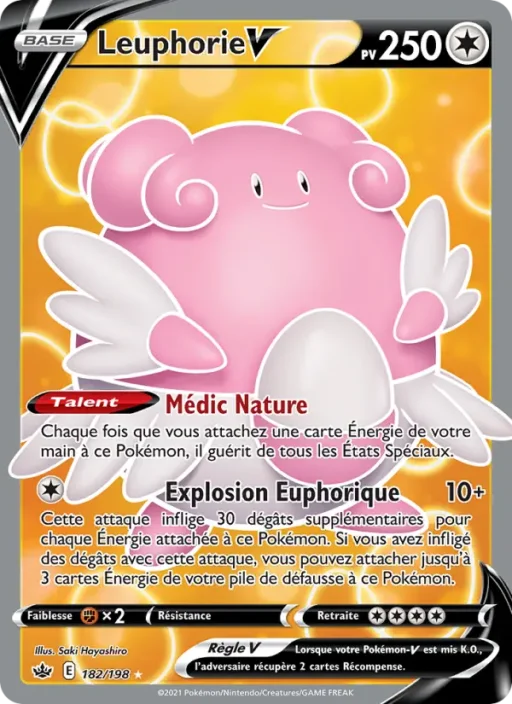 Carte Pokémon Leuphorie V 182/198 Ultra Rare Règne de Glace