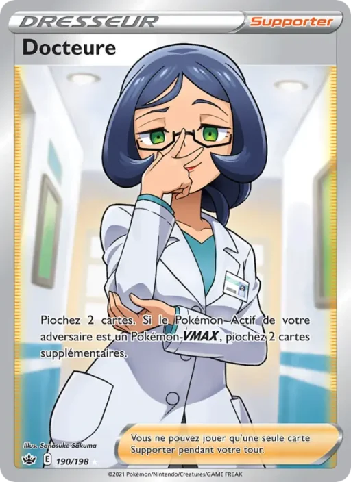 Carte Pokémon Docteure 190/198 Ultra Rare Règne de Glace