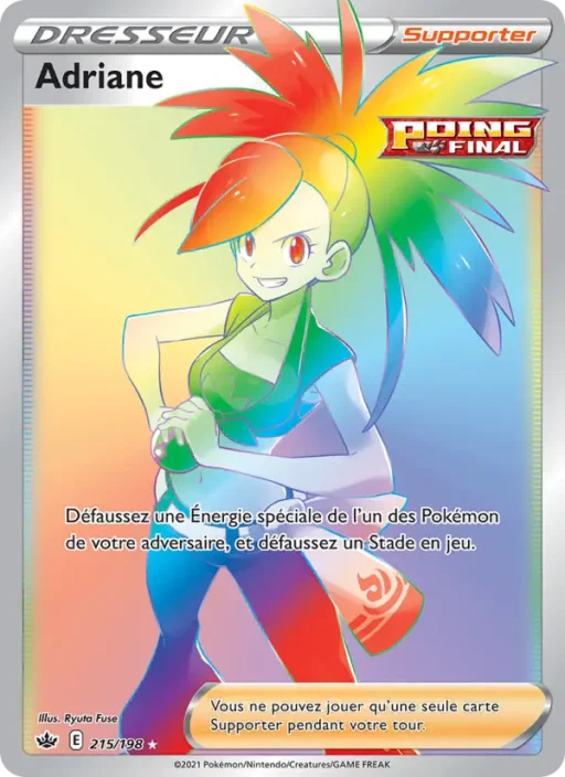 Carte Pokémon Adriane 215/198 Magnifique rare Règne de Glace