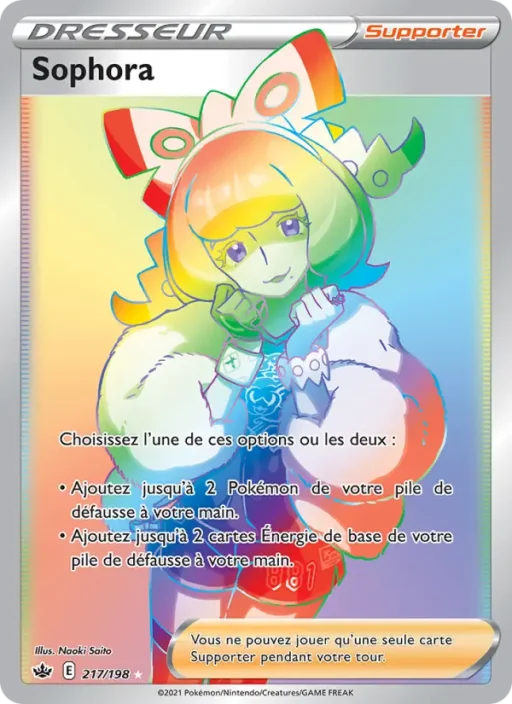 Carte Pokémon Sophora 217/198 Magnifique rare Règne de Glace