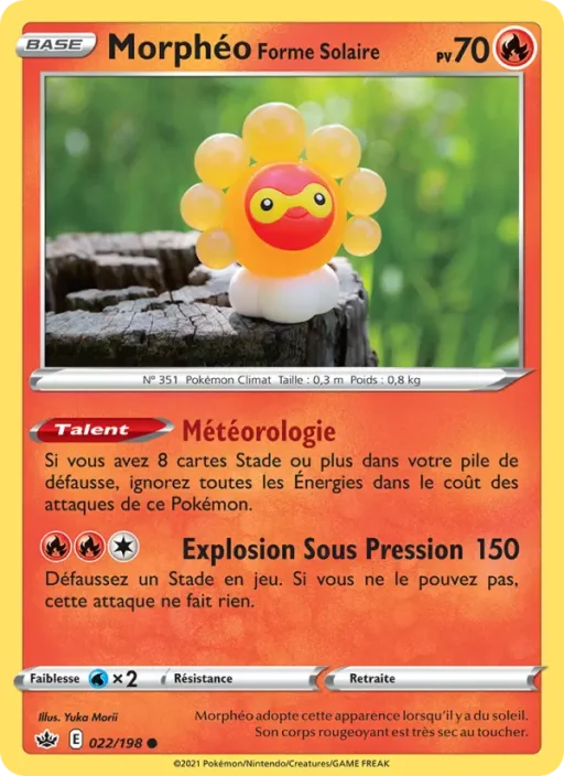 Carte Pokémon Morphéo Forme Solaire 22/198 Commune Règne de Glace