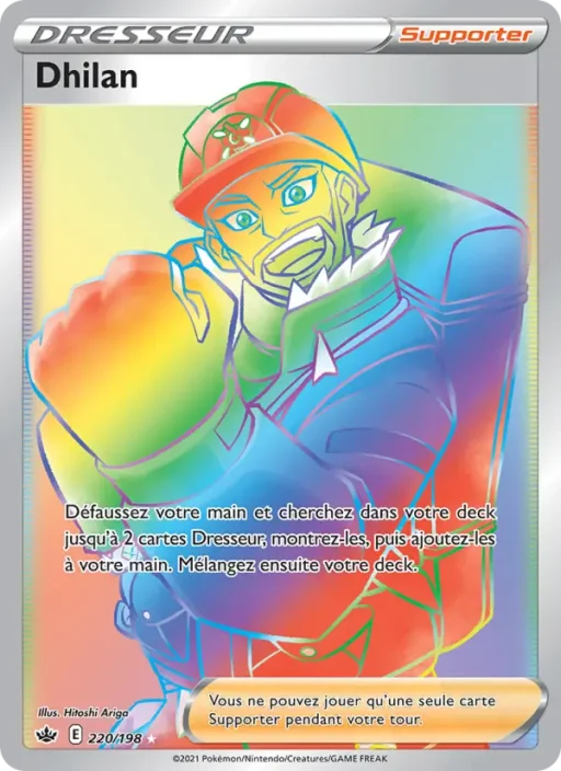 Carte Pokémon Dhilan 220/198 Magnifique rare Règne de Glace