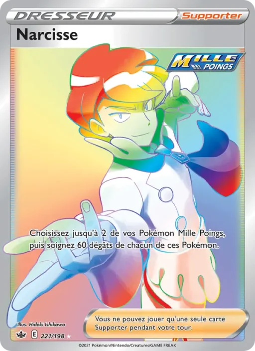 Carte Pokémon Narcisse 221/198 Magnifique rare Règne de Glace