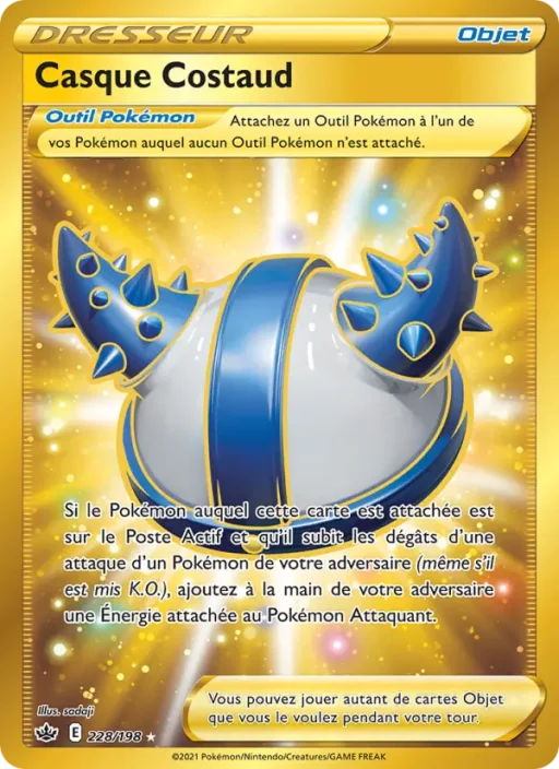 Carte Pokémon Casque Costaud 228/198 Magnifique rare Règne de Glace