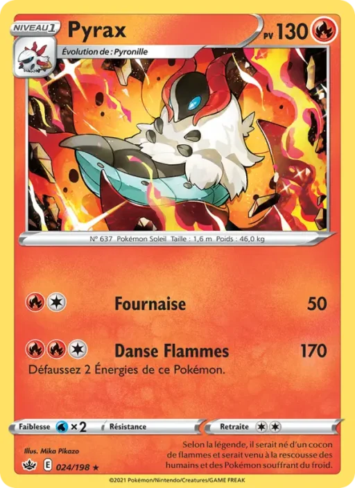 Carte Pokémon Pyrax 24/198 Rare Règne de Glace
