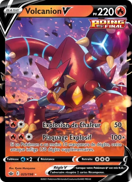 Carte Pokémon Volcanion V 25/198 Holo Rare V Règne de Glace