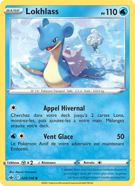 Carte Pokémon Lokhlass 29/198 Commune Règne de Glace