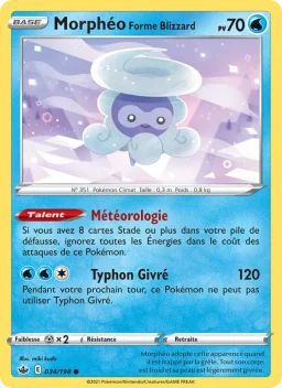 Carte Pokemon Morphéo Forme Blizzard #34