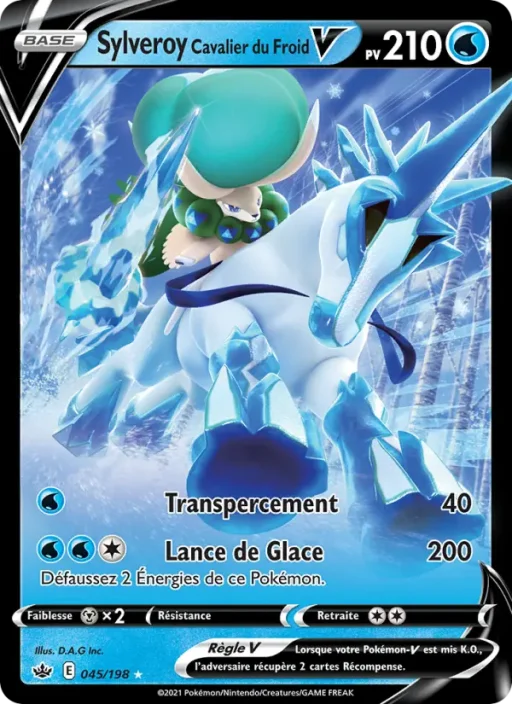 Carte Pokémon Sylveroy Cavalier du Froid V 45/198 Holo Rare V Règne de Glace