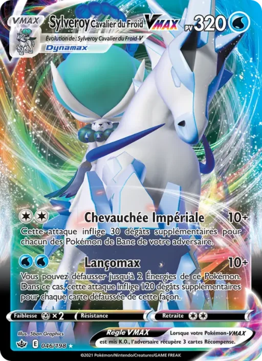 Carte Pokémon Sylveroy Cavalier du Froid VMAX 46/198 Holo Rare VMAX Règne de Glace