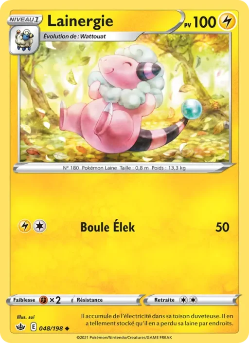 Carte Pokémon Lainergie 48/198 Peu Commune Règne de Glace