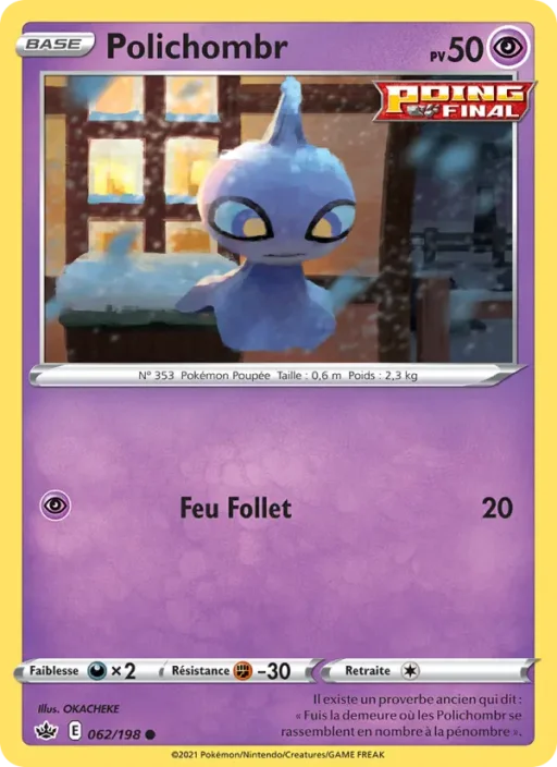 Carte Pokémon Polichombr 62/198 Commune Règne de Glace