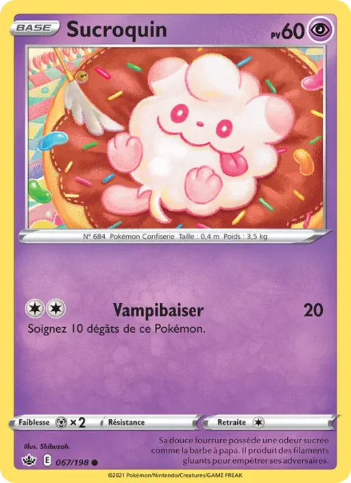 Carte Pokémon Sucroquin 67/198 Commune Règne de Glace