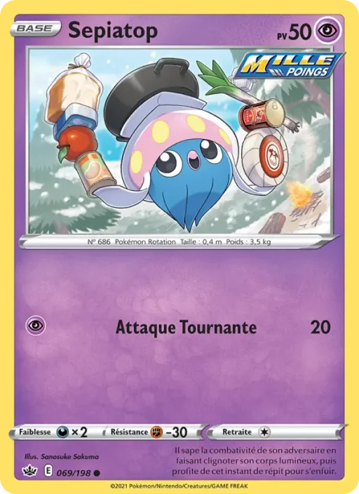 Carte Pokémon Sepiatop 69/198 Commune Règne de Glace