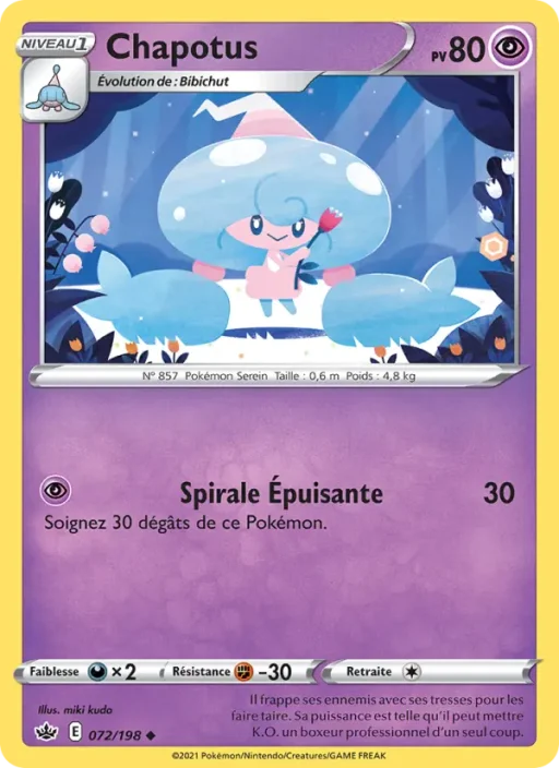 Carte Pokémon Chapotus 72/198 Peu Commune Règne de Glace