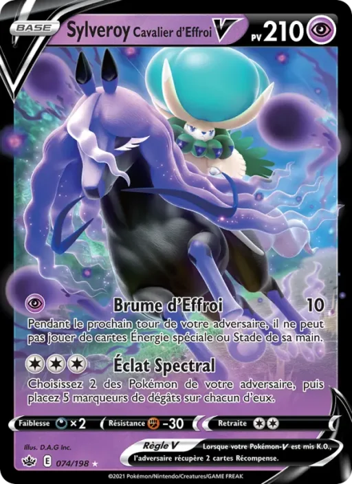 Carte Pokémon Sylveroy Cavalier d'Effroi V 74/198 Holo Rare V Règne de Glace