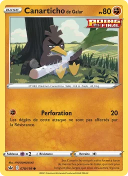 Carte Pokemon Canarticho de Galar #78