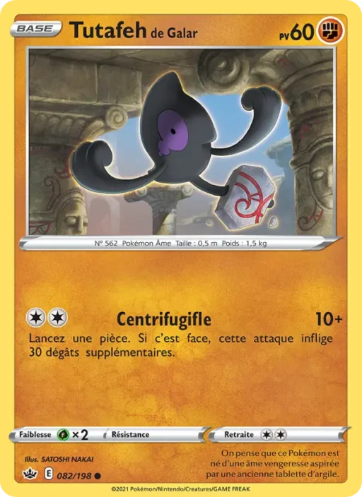 Carte Pokémon Tutafeh de Galar 82/198 Commune Règne de Glace