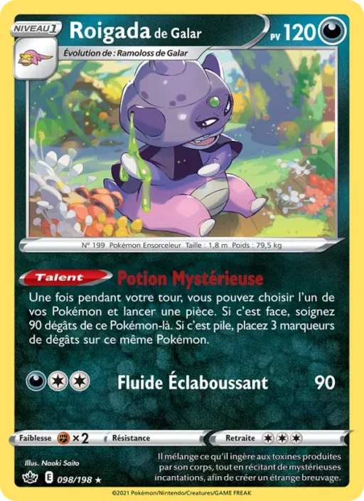 Carte Pokémon Roigada de Galar 98/198 Holo Rare Règne de Glace