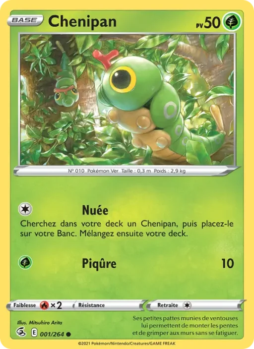 Carte Pokémon Chenipan 1/264 Commune Poing de Fusion