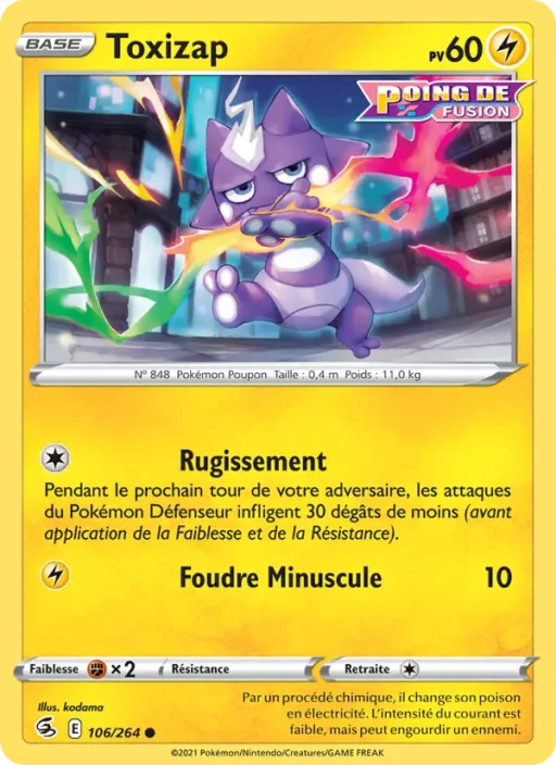 Carte Pokémon Toxizap 106/264 Commune Poing de Fusion