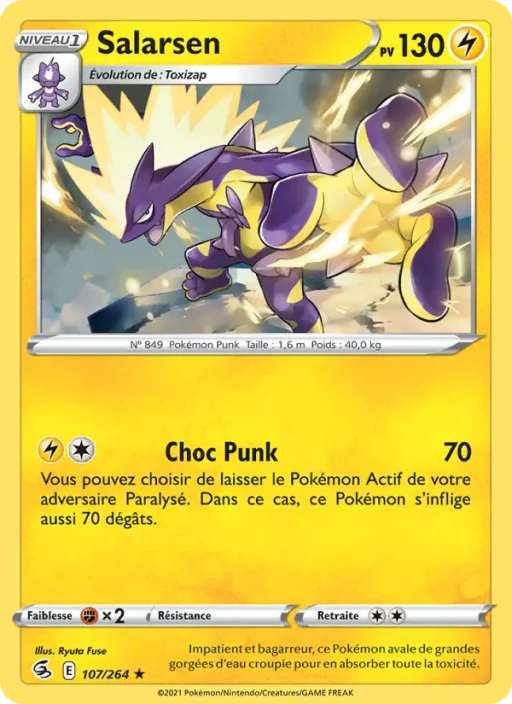 Carte Pokémon Salarsen 107/264 Holo Rare Poing de Fusion