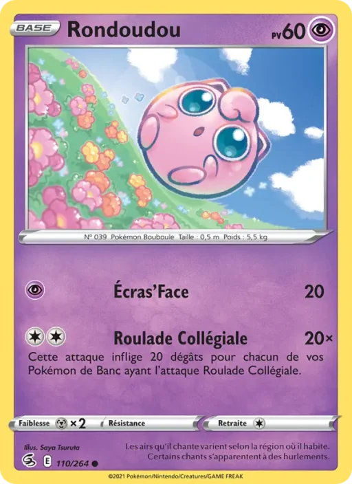 Carte Pokémon Rondoudou 110/264 Commune Poing de Fusion
