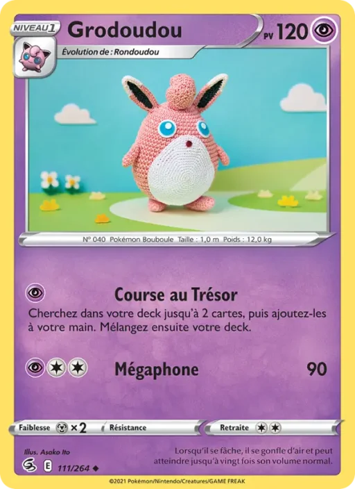 Carte Pokémon Grodoudou 111/264 Peu Commune Poing de Fusion