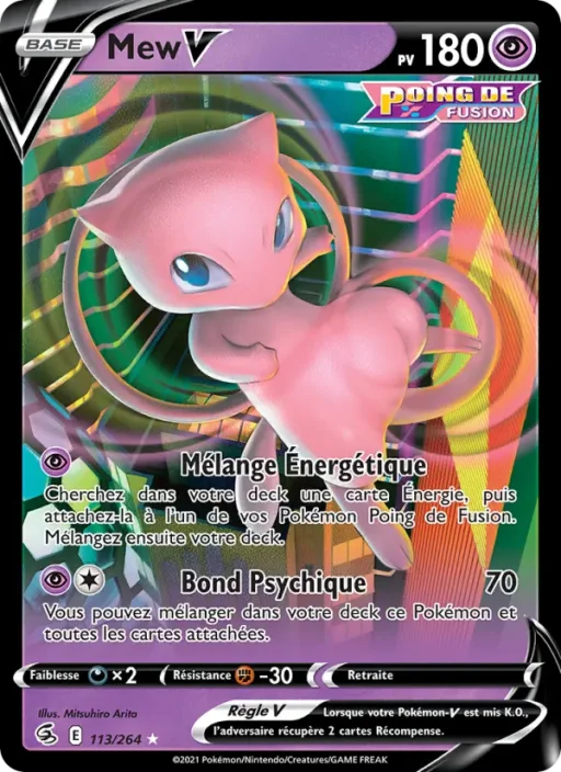 Carte Pokémon Mew V 113/264 Holo Rare V Poing de Fusion