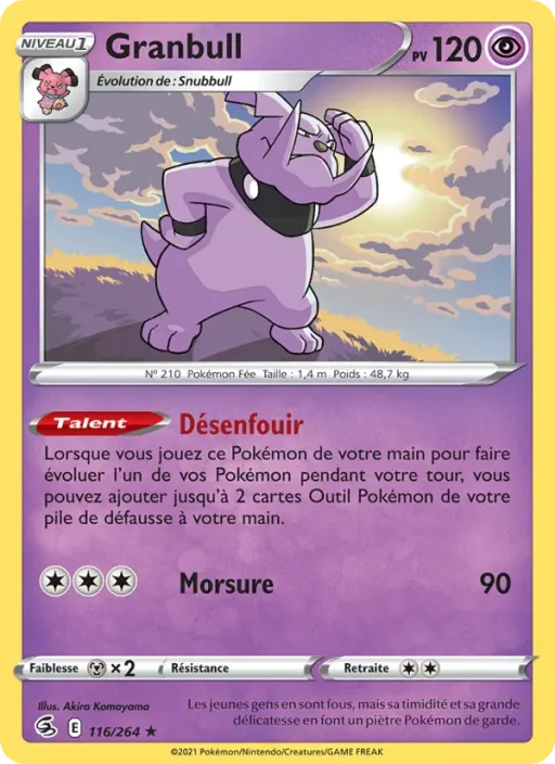 Carte Pokémon Granbull 116/264 Rare Poing de Fusion