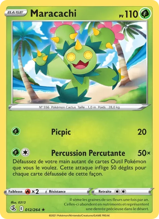 Carte Pokémon Maracachi 12/264 Rare Poing de Fusion