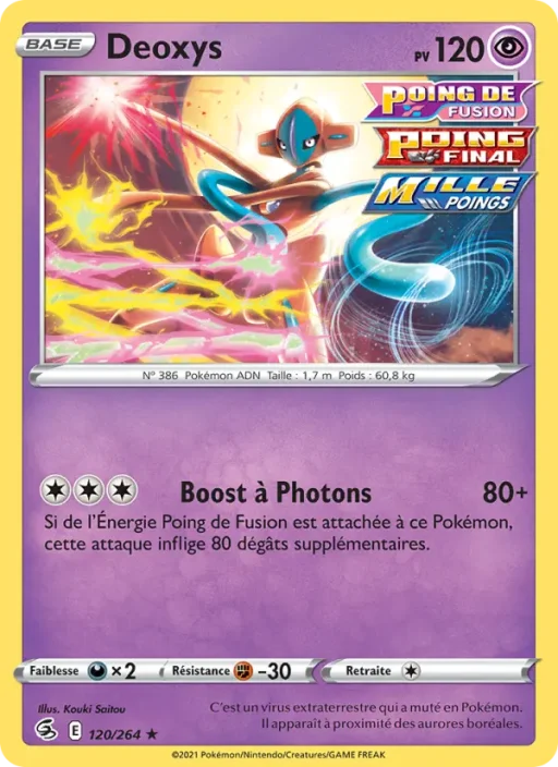 Carte Pokémon Deoxys 120/264 Holo Rare Poing de Fusion