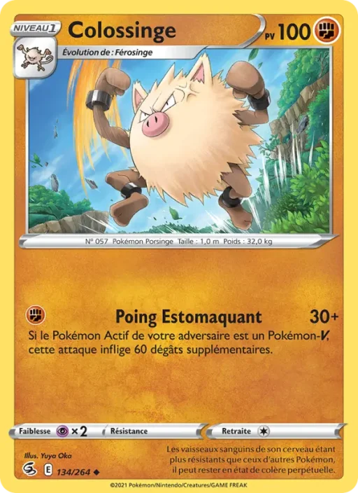 Carte Pokémon Colossinge 134/264 Peu Commune Poing de Fusion