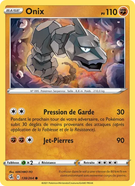 Carte Pokémon Onix 138/264 Commune Poing de Fusion