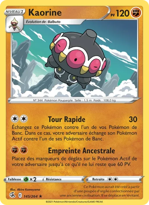 Carte Pokémon Kaorine 145/264 Rare Poing de Fusion
