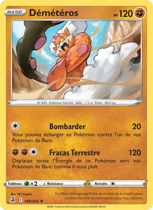 Carte Pokémon Démétéros 148/264 Holo Rare Poing de Fusion