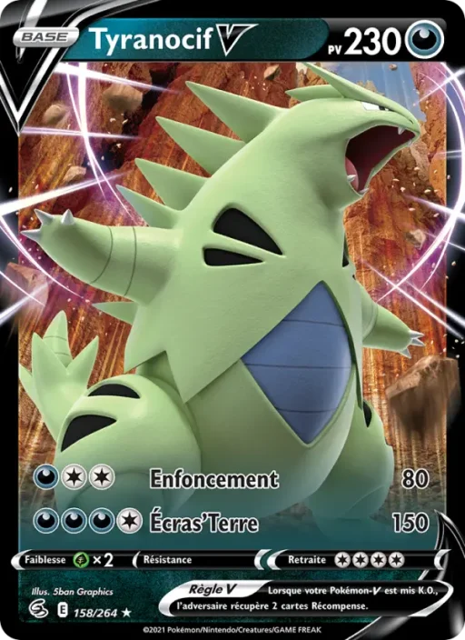 Carte Pokémon Tyranocif V 158/264 Holo Rare V Poing de Fusion