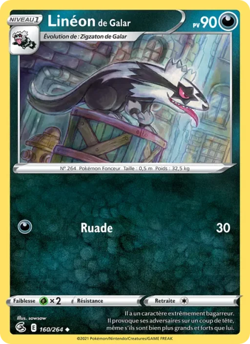 Carte Pokémon Linéon de Galar 160/264 Peu Commune Poing de Fusion