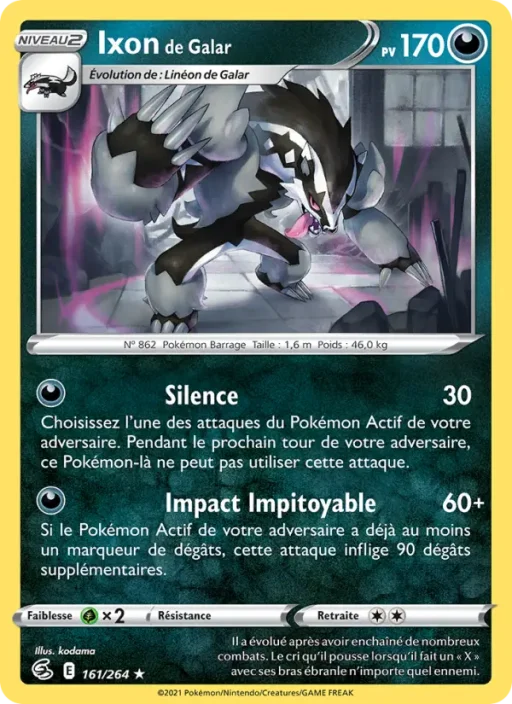 Carte Pokémon Ixon de Galar 161/264 Holo Rare Poing de Fusion