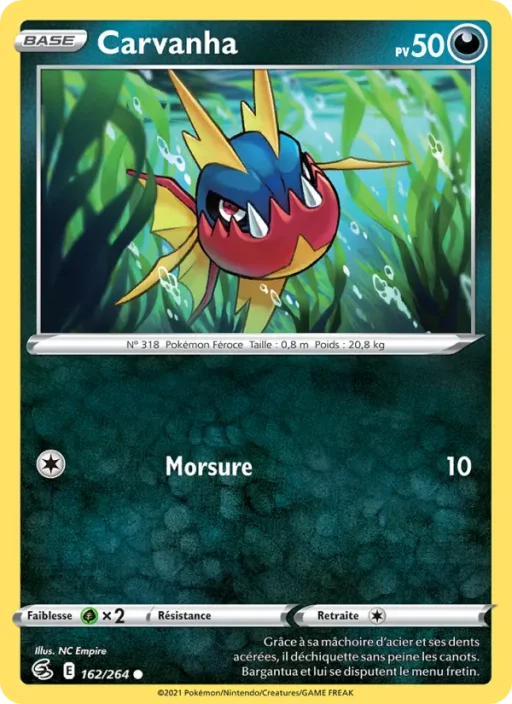 Carte Pokémon Carvanha 162/264 Commune Poing de Fusion