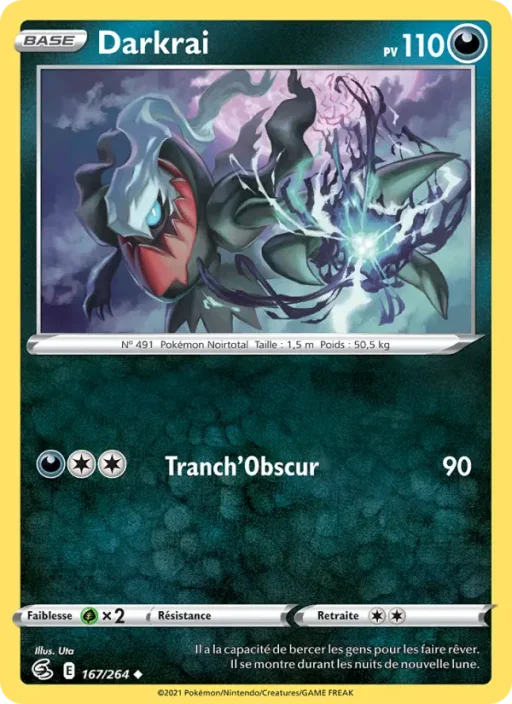 Carte Pokémon Darkrai 167/264 Peu Commune Poing de Fusion