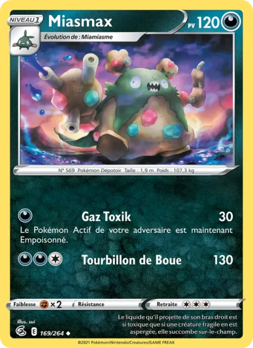 Carte Pokémon Miasmax 169/264 Peu Commune Poing de Fusion