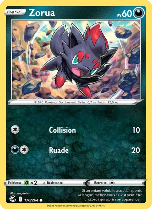 Carte Pokémon Zorua 170/264 Commune Poing de Fusion